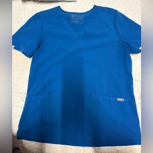 Figs Royal Blue Short Sleeve Scrub Top
